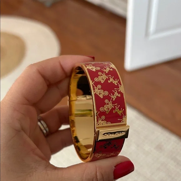 Authentic Signature Coach Hinged Bangle/Bracelet Red - Picture 9 of 12